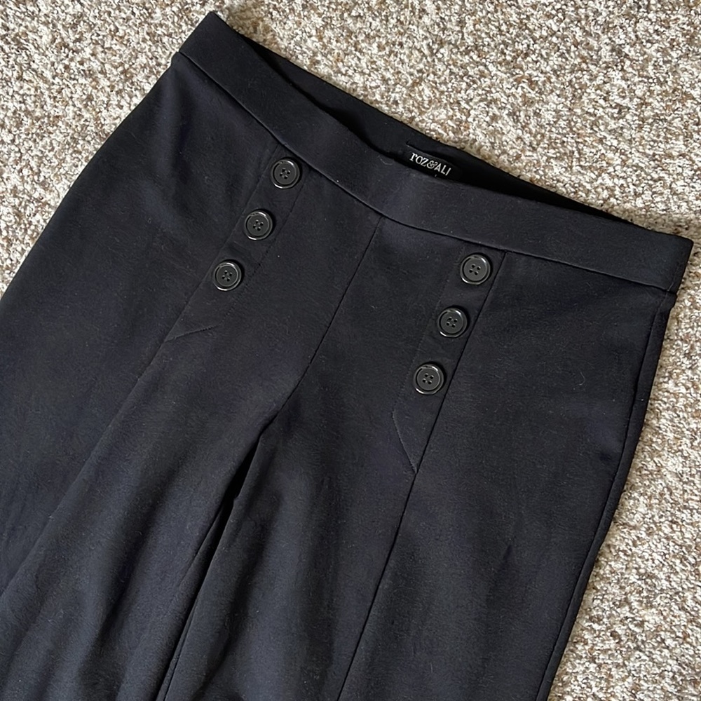 Roz&Ali  Black  High waist Wide Leg Casual Dress Sailor Inspired  Pant  Size M
